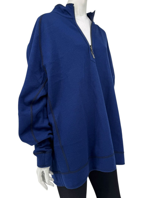 Tommy Bahama Reversible Subtropics Quarter-Zip Pullover – Navy Heather – NWT – Size XXL