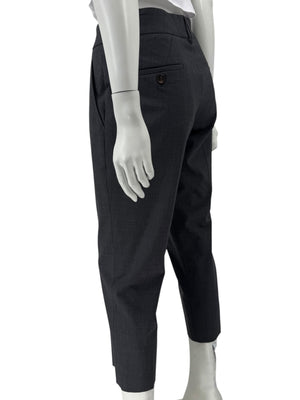 Brunello Cucinelli Women's Charcoal Gray Cropped Tailored Pants – Size 40 IT / US 10