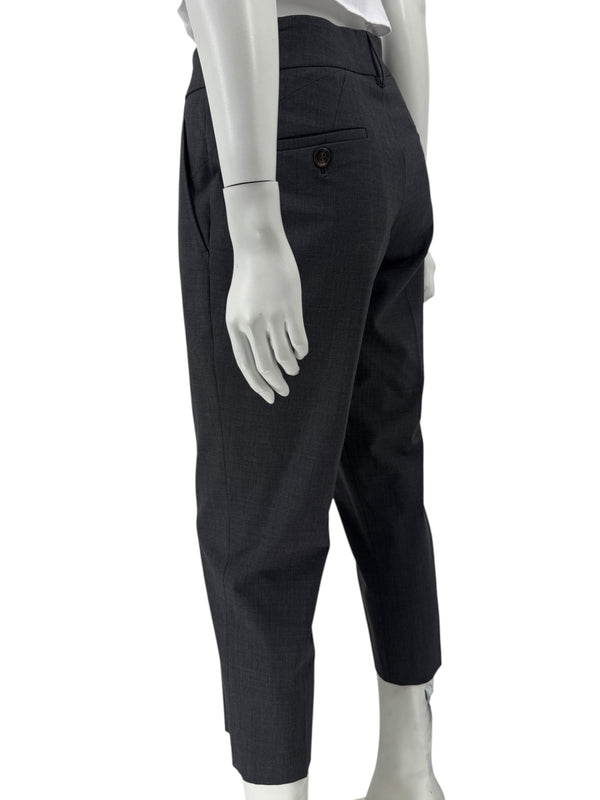 Brunello Cucinelli Women's Charcoal Gray Cropped Tailored Pants – Size 40 IT / US 10