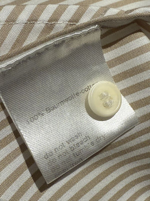 Akris Punto Beige & White Stripe Button Detail Blouse – Size US 10