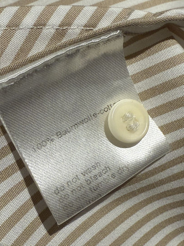 Akris Punto Beige & White Stripe Button Detail Blouse – Size US 10