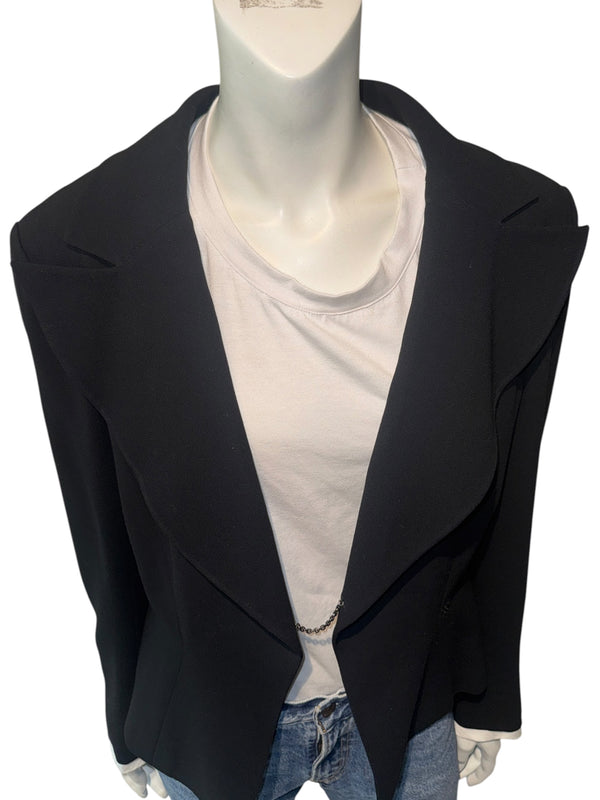 Chanel Black Wool Chain-Closure Tailored Jacket – Size 46