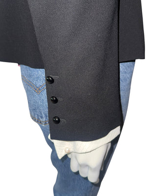 Chanel Black Wool Chain-Closure Tailored Jacket – Size 46