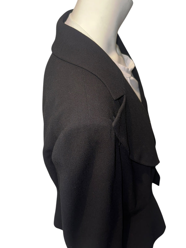Chanel Black Wool Chain-Closure Tailored Jacket – Size 46