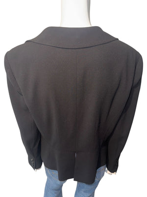 Chanel Black Wool Chain-Closure Tailored Jacket – Size 46