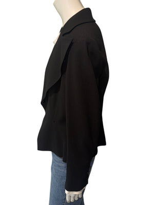 Chanel Black Wool Chain-Closure Tailored Jacket – Size 46