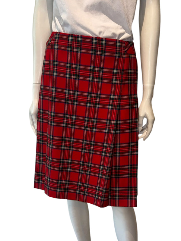 Pendleton Red Tartan Virgin Wool Pleated Skirt – Women's Size 10