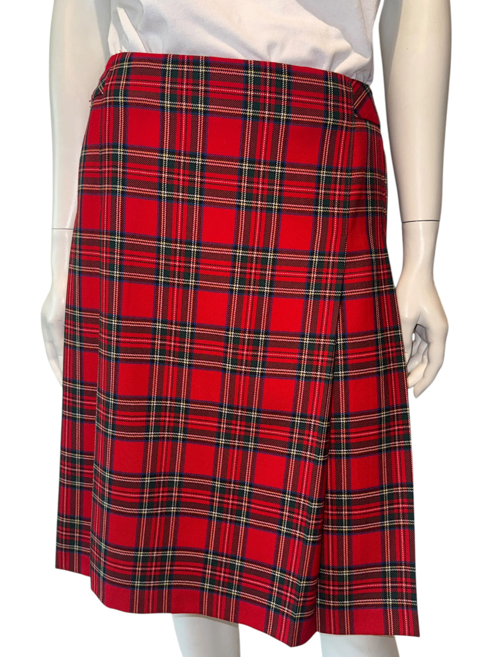 Pendleton Red Tartan Virgin Wool Pleated Skirt – Women's Size 10