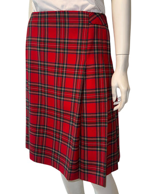 Pendleton Red Tartan Virgin Wool Pleated Skirt – Women's Size 10