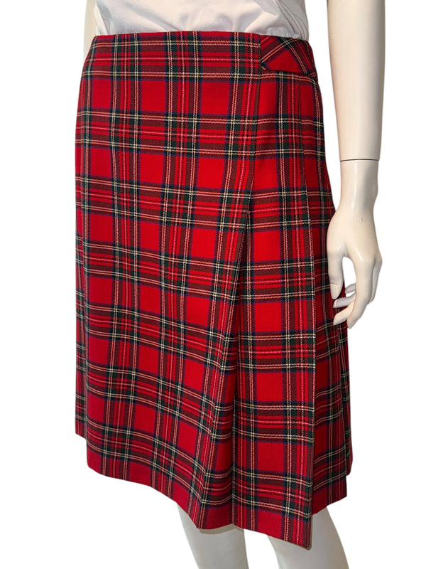 Pendleton Red Tartan Virgin Wool Pleated Skirt – Women's Size 10