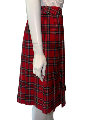 Pendleton Red Tartan Virgin Wool Pleated Skirt – Women's Size 10