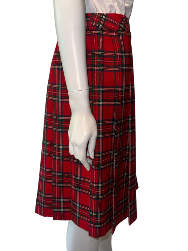 Pendleton Red Tartan Virgin Wool Pleated Skirt – Women's Size 10