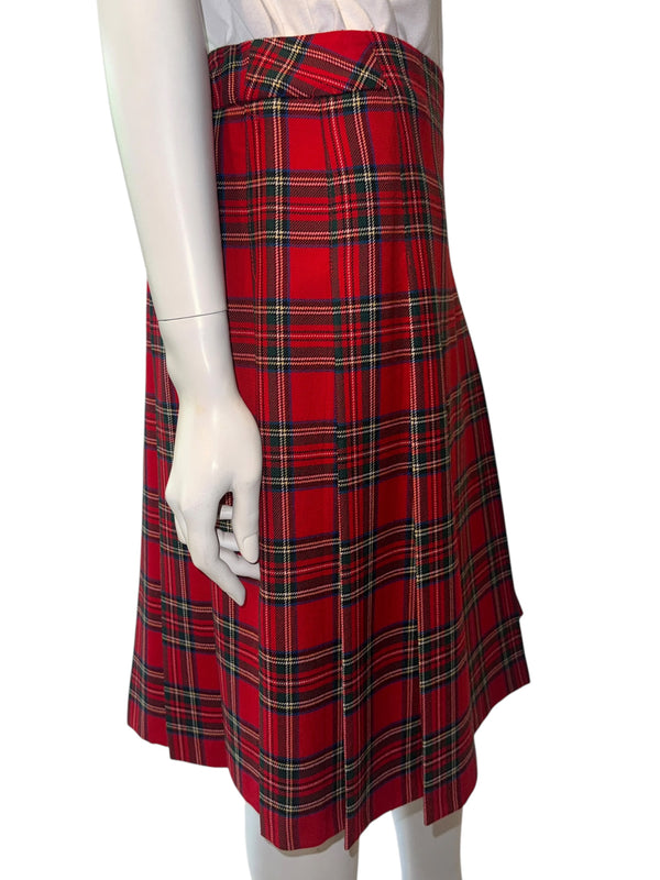 Pendleton Red Tartan Virgin Wool Pleated Skirt – Women's Size 10