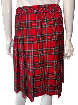 Pendleton Red Tartan Virgin Wool Pleated Skirt – Women's Size 10