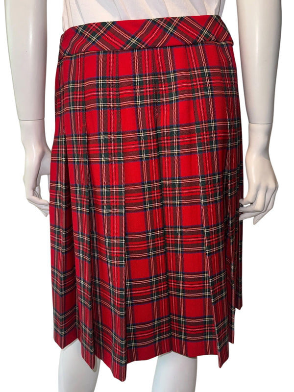 Pendleton Red Tartan Virgin Wool Pleated Skirt – Women's Size 10