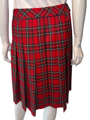 Pendleton Red Tartan Virgin Wool Pleated Skirt – Women's Size 10