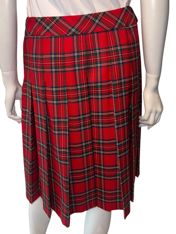 Pendleton Red Tartan Virgin Wool Pleated Skirt – Women's Size 10