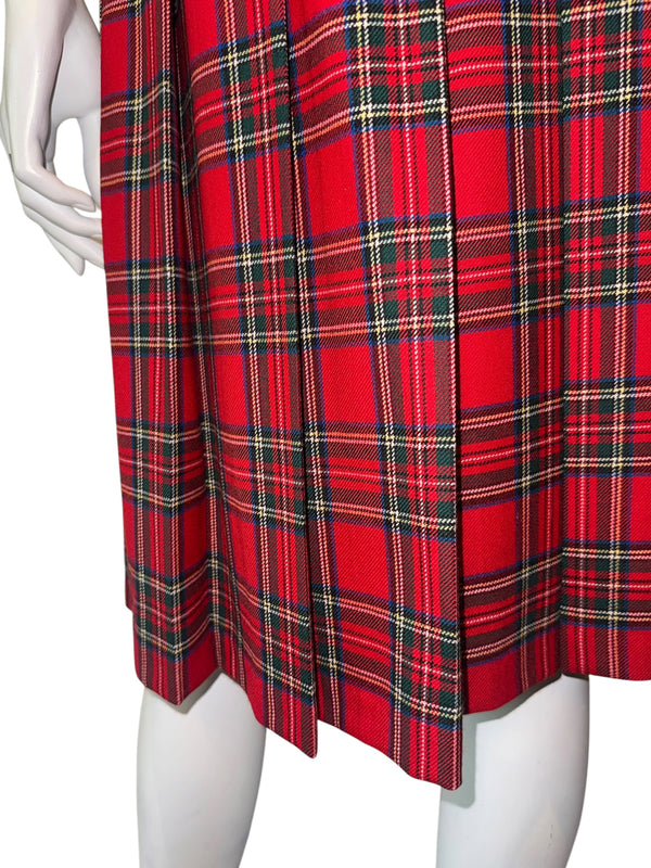 Pendleton Red Tartan Virgin Wool Pleated Skirt – Women's Size 10