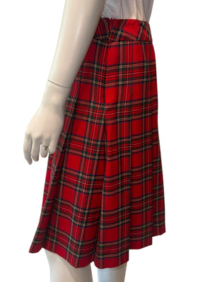 Pendleton Red Tartan Virgin Wool Pleated Skirt – Women's Size 10