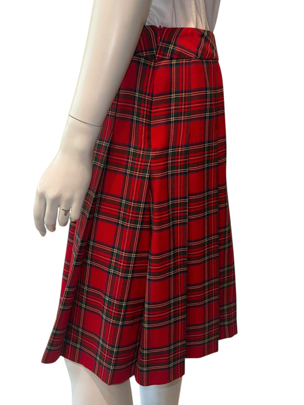 Pendleton Red Tartan Virgin Wool Pleated Skirt – Women's Size 10
