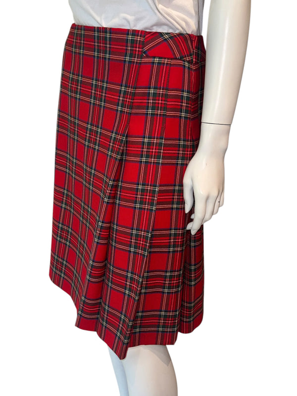 Pendleton Red Tartan Virgin Wool Pleated Skirt – Women's Size 10