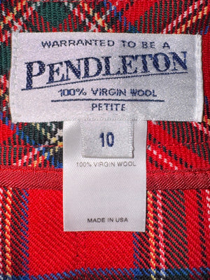 Pendleton Red Tartan Virgin Wool Pleated Skirt – Women's Size 10