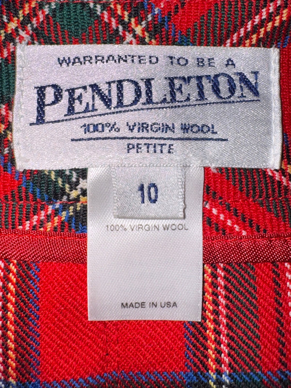 Pendleton Red Tartan Virgin Wool Pleated Skirt – Women's Size 10