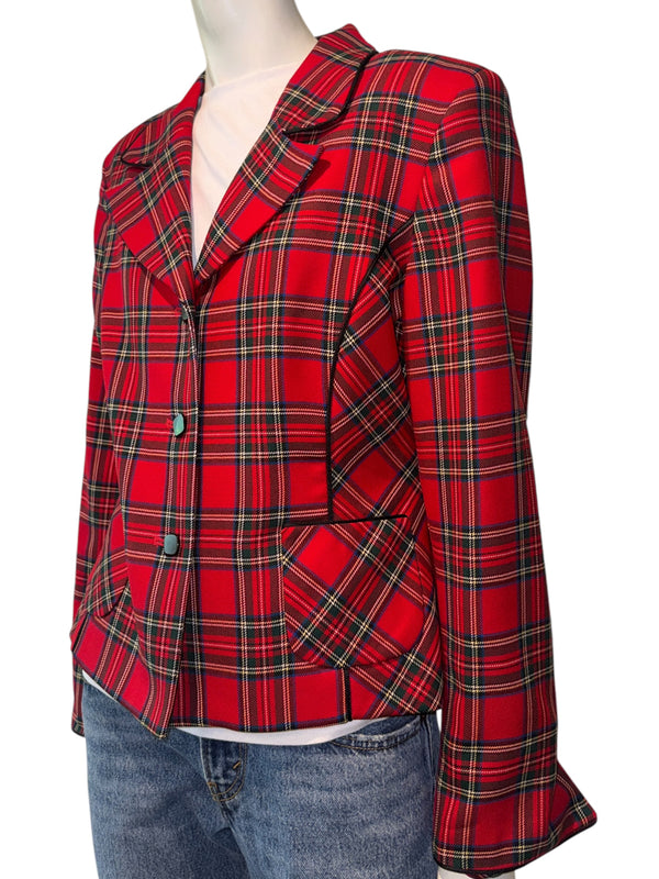 Pendleton Red Tartan Virgin Wool Blazer – Women's Size 10