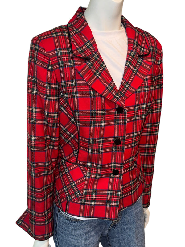 Pendleton Red Tartan Virgin Wool Blazer – Women's Size 10