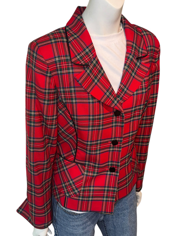 Pendleton Red Tartan Virgin Wool Blazer – Women's Size 10