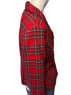 Pendleton Red Tartan Virgin Wool Blazer – Women's Size 10