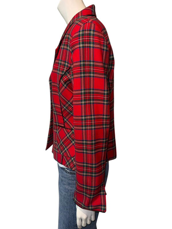 Pendleton Red Tartan Virgin Wool Blazer – Women's Size 10