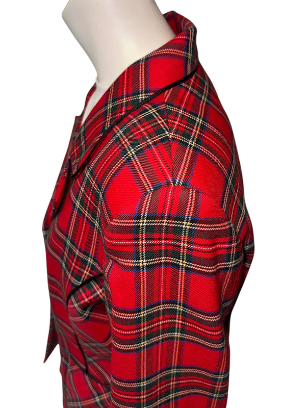 Pendleton Red Tartan Virgin Wool Blazer – Women's Size 10