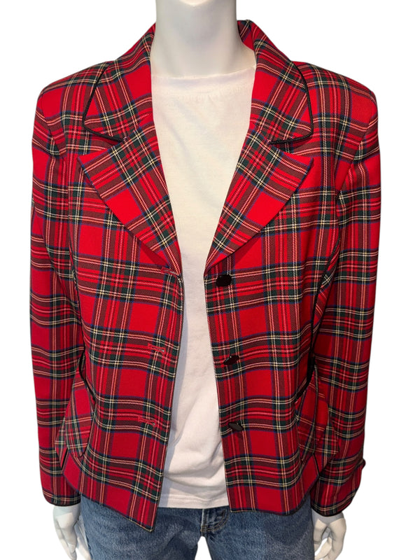 Pendleton Red Tartan Virgin Wool Blazer – Women's Size 10