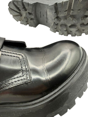 Alexander McQueen Black Leather Rave Buckle Ankle Boots – Women’s Size 40