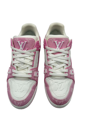 Louis Vuitton LV Trainer Pink Monogram Denim &. Leather Sneakers – Men’s Size 39