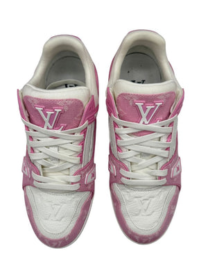 Louis Vuitton LV Trainer Pink Monogram Denim &. Leather Sneakers – Men’s Size 39
