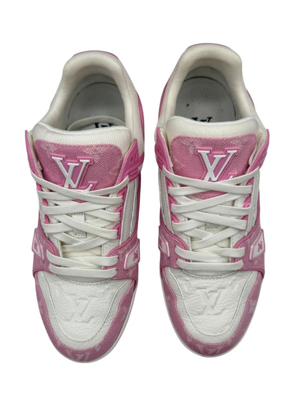 Louis Vuitton LV Trainer Pink Monogram Denim &. Leather Sneakers – Men’s Size 39