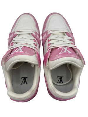 Louis Vuitton LV Trainer Pink Monogram Denim &. Leather Sneakers – Men’s Size 39