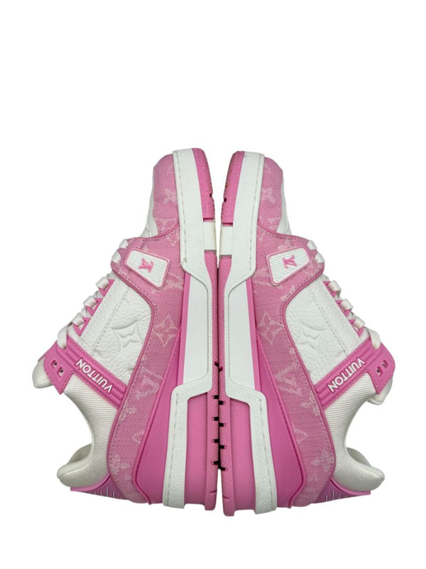 Louis Vuitton LV Trainer Pink Monogram Denim &. Leather Sneakers – Men’s Size 39