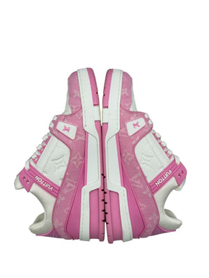 Louis Vuitton LV Trainer Pink Monogram Denim &. Leather Sneakers – Men’s Size 39