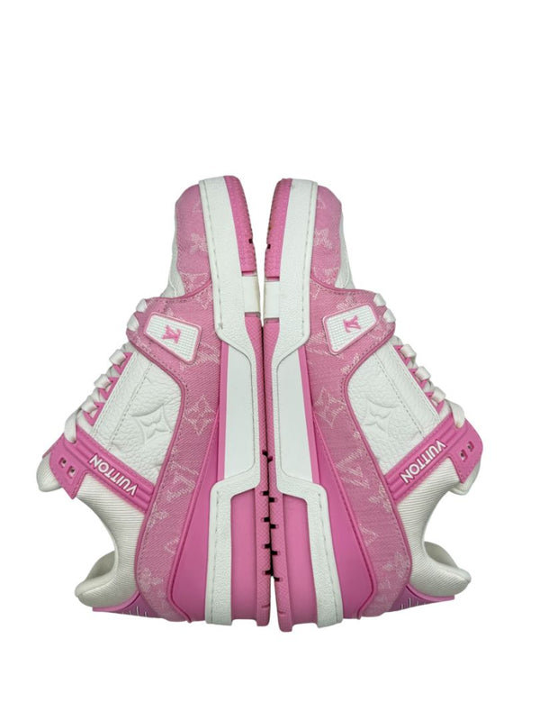 Louis Vuitton LV Trainer Pink Monogram Denim &. Leather Sneakers – Men’s Size 39