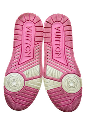 Louis Vuitton LV Trainer Pink Monogram Denim &. Leather Sneakers – Men’s Size 39