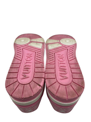 Louis Vuitton LV Trainer Pink Monogram Denim &. Leather Sneakers – Men’s Size 39