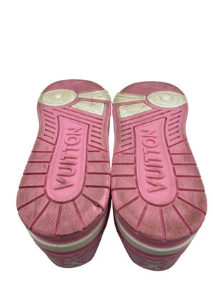 Louis Vuitton LV Trainer Pink Monogram Denim &. Leather Sneakers – Men’s Size 39