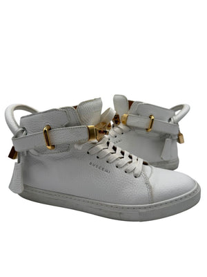 Buscemi 100MM White Leather High-Top Sneakers – Men’s Size 41