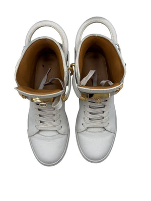 Buscemi 100MM White Leather High-Top Sneakers – Men’s Size 41
