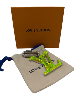 Louis Vuitton Virgil Abloh Neon Lime Lucite LV Bag Charm / Key Holder
