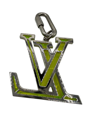 Louis Vuitton Virgil Abloh Neon Lime Lucite LV Bag Charm / Key Holder