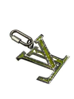 Louis Vuitton Virgil Abloh Neon Lime Lucite LV Bag Charm / Key Holder